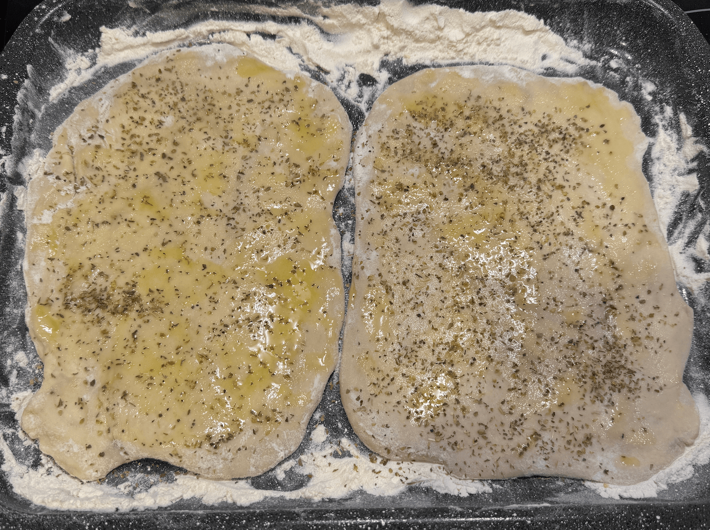 Vegan Air Fryer Calzone - Add olive oil and oregano